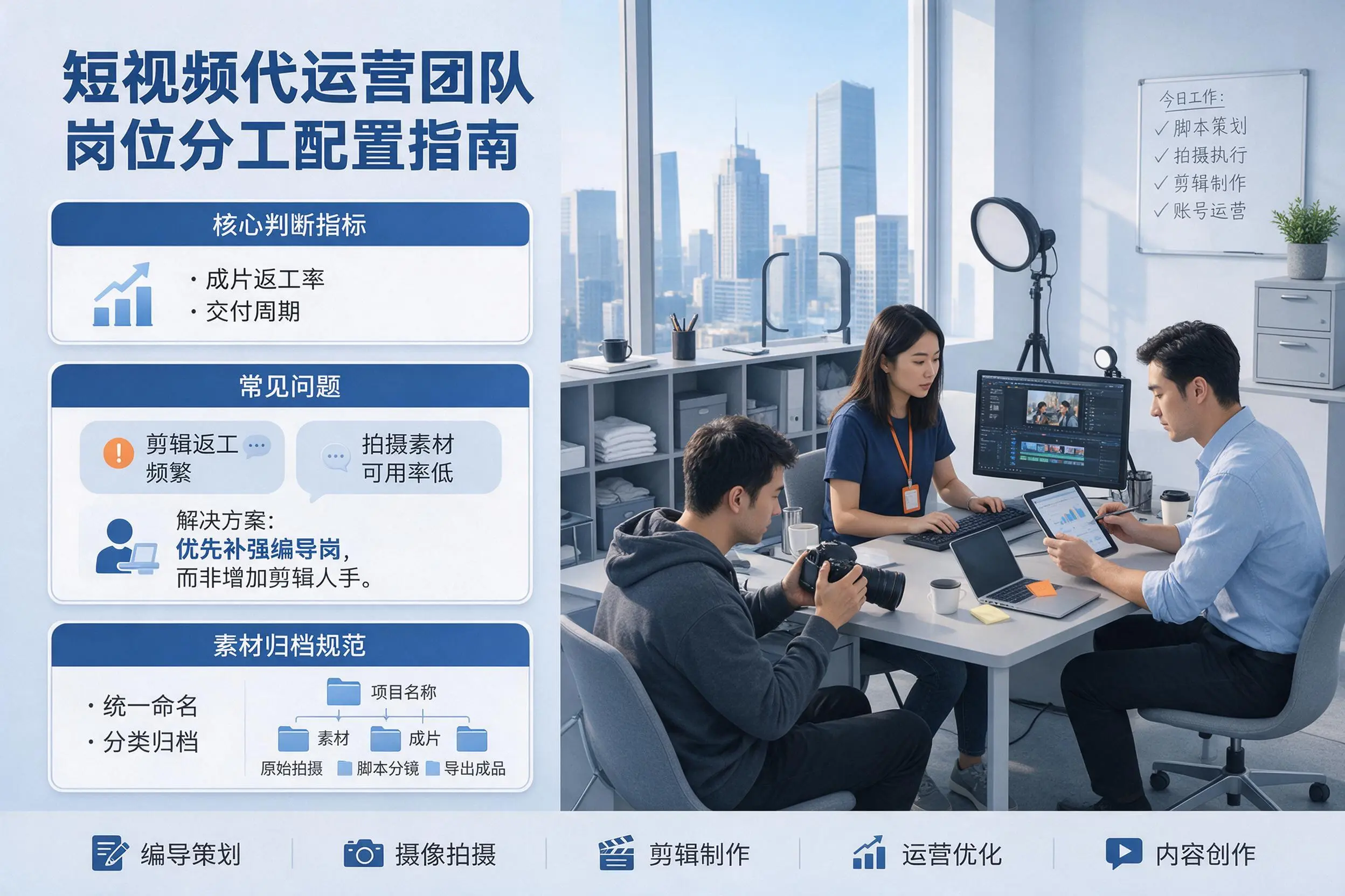 短视频代运营团队如何配置？安顺企业岗位分工科普说明