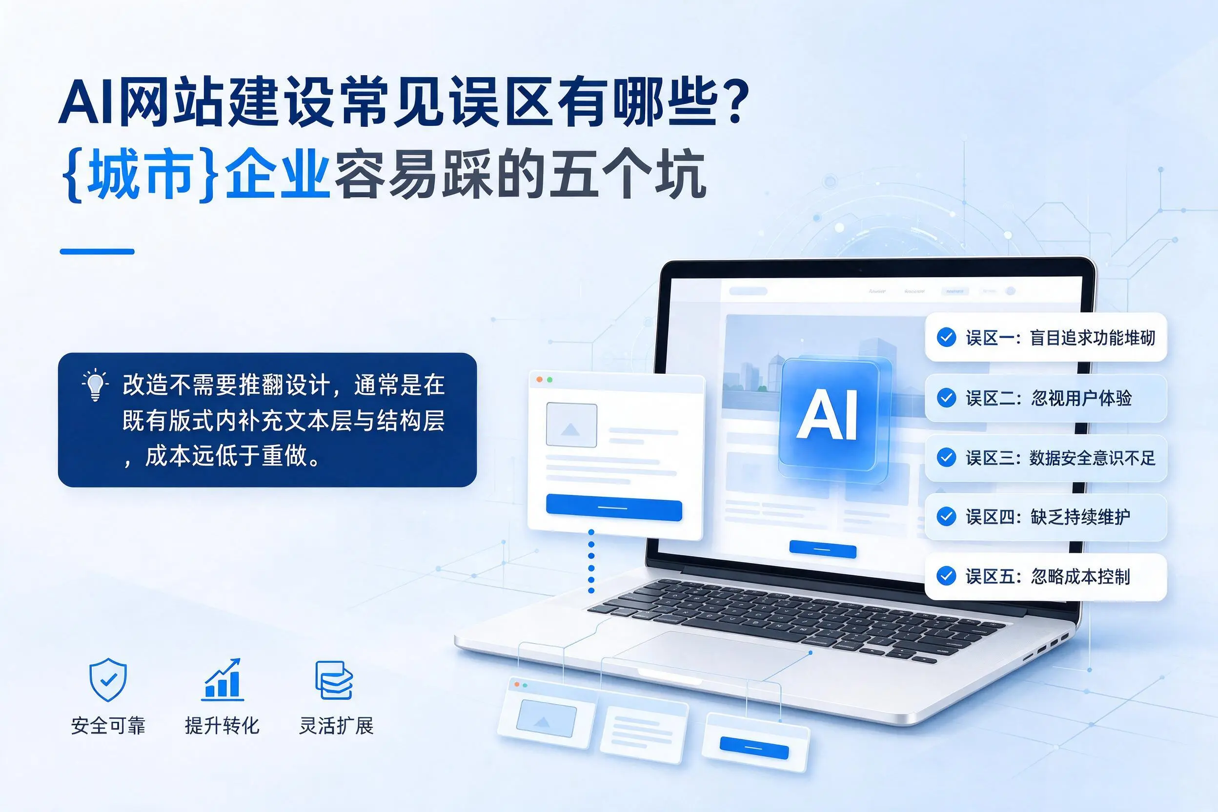 AI网站建设常见误区有哪些?安顺企业容易踩的五个坑