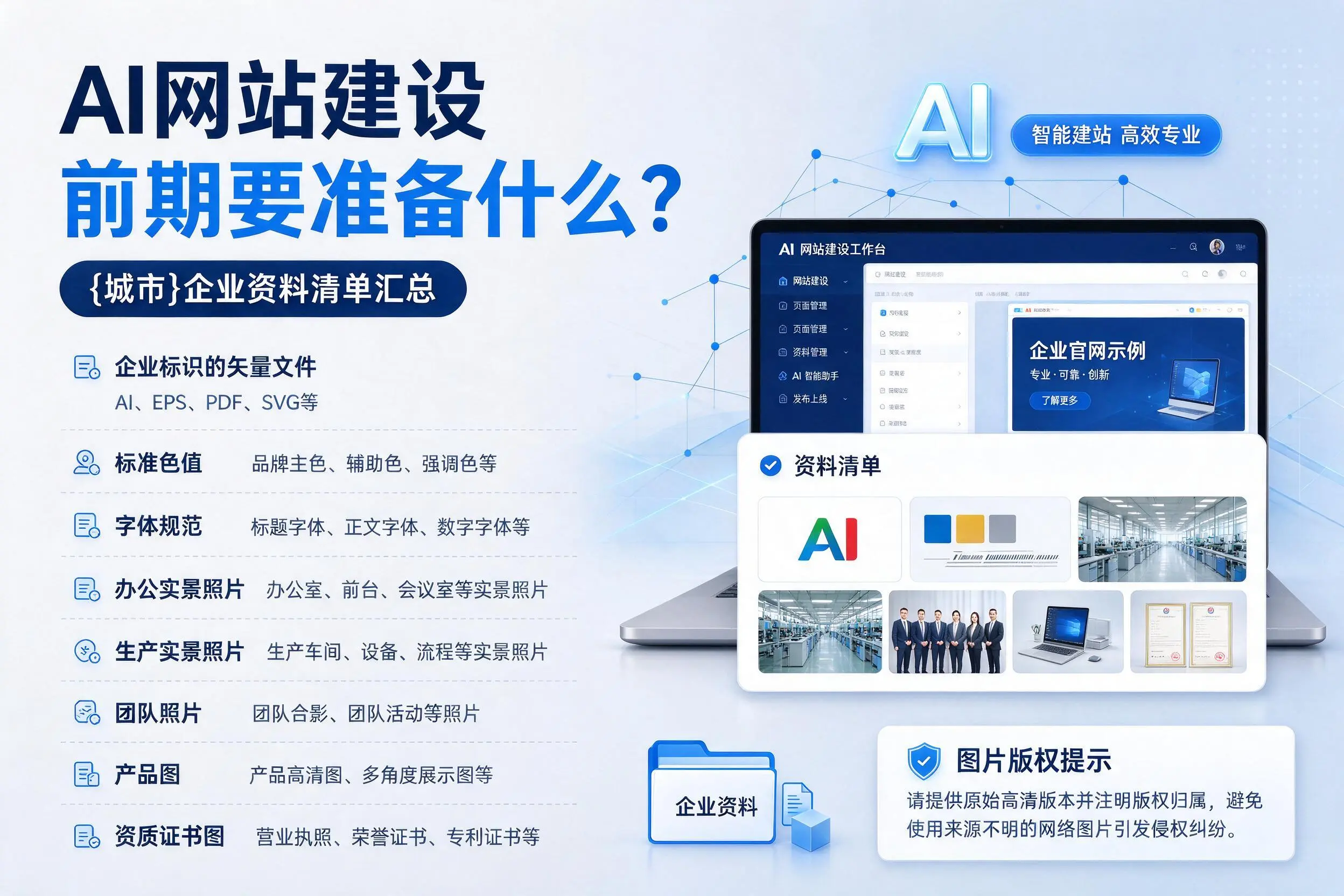 AI网站建设前期要准备什么？安顺企业资料清单汇总